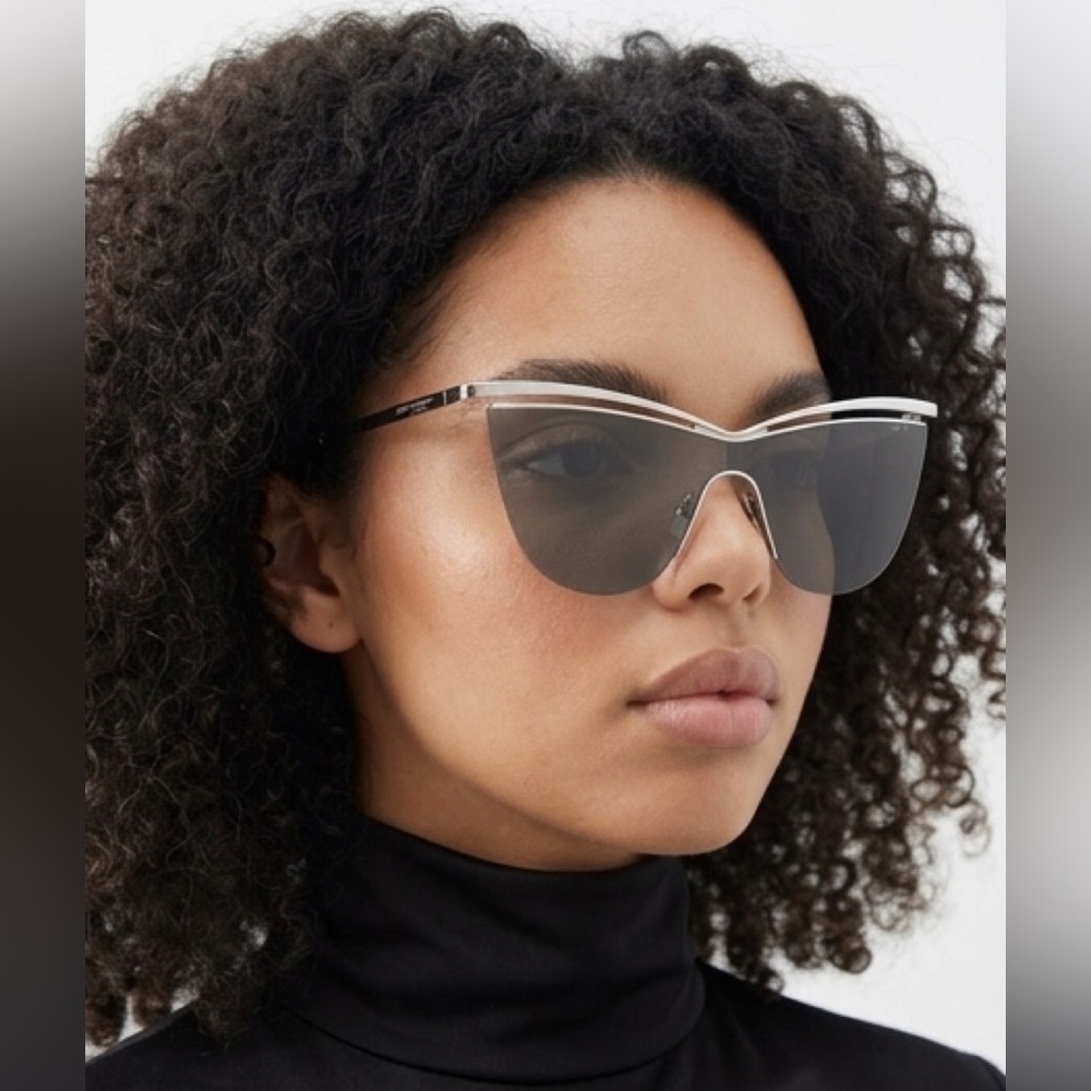 🆕 SAINT LAURENT CAT-EYE SILVER & GRAY SUNGLASSES